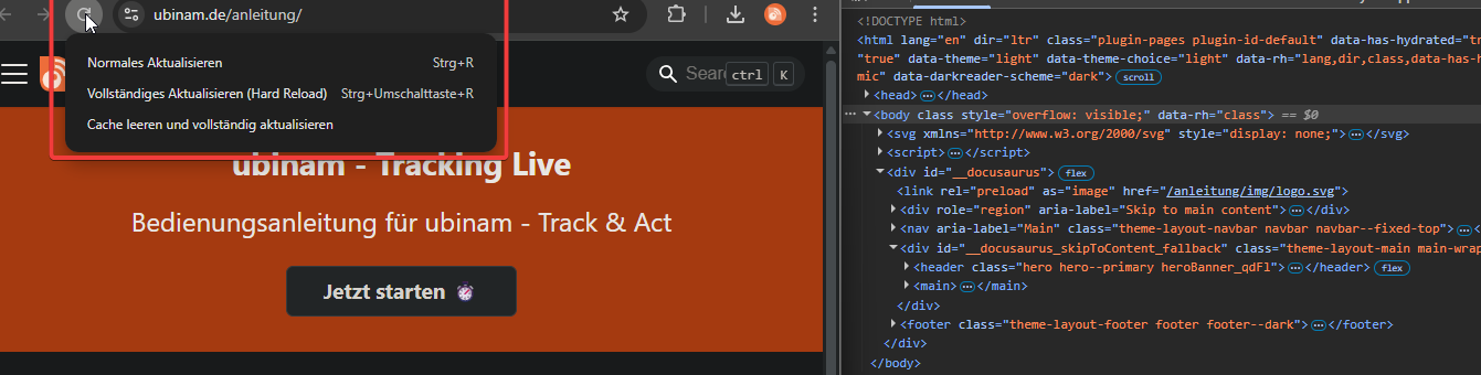 Chrome: Cache leeren und vollständig aktualisieren