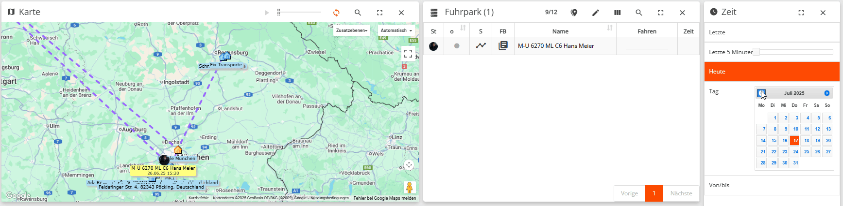 Spurenanzeige aktivieren